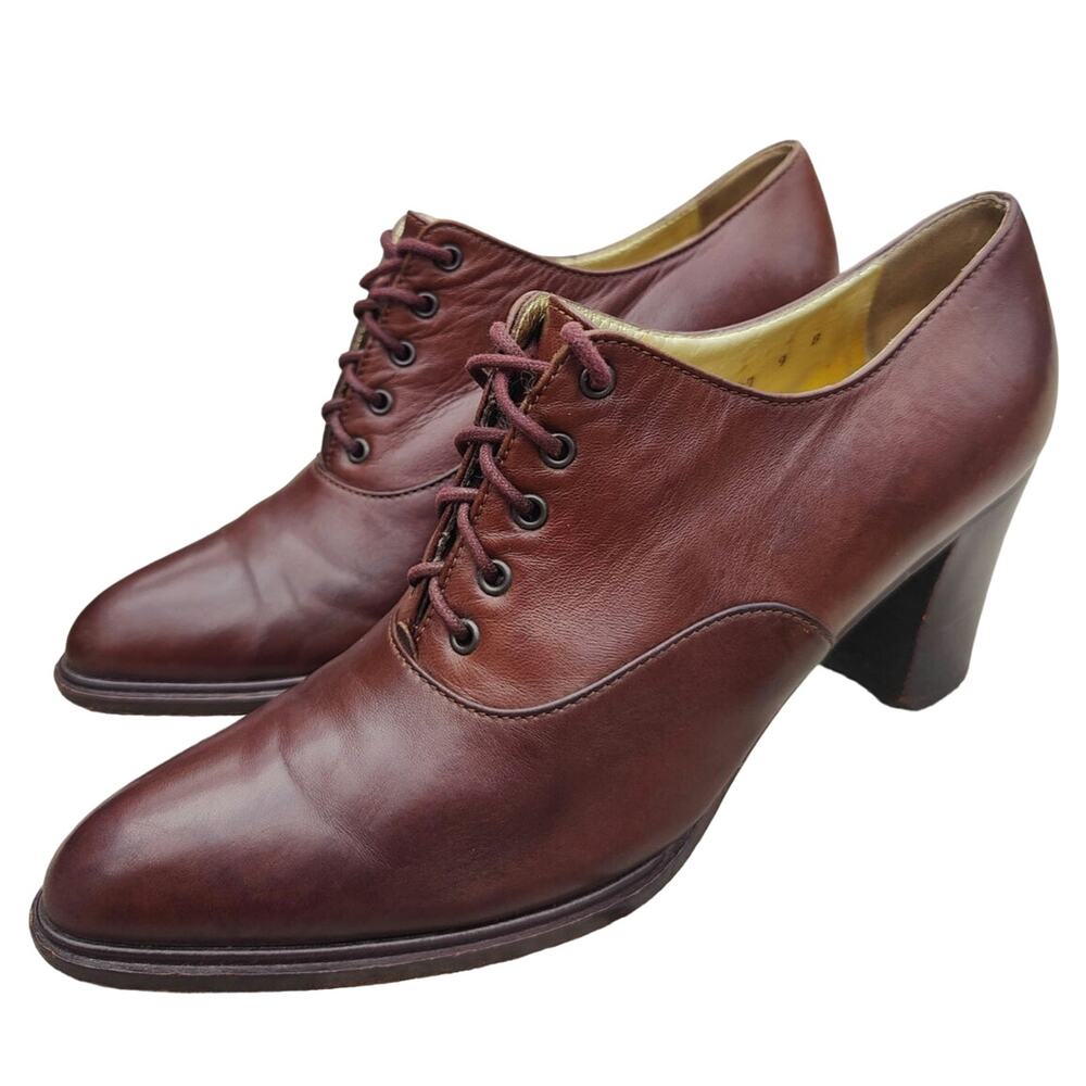 Brown Cognac brown leather Walter Steiger ankle booties sz 9